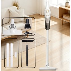 무선청소기 핸드헬드 무선청소기 중형청소기 원룸맨션청소기 가정용 차량용 2in1청소기, 흰색, ZX-100