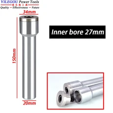 밀링 커터 아버 내부 보어 6 10 22 32mm 톱날 생크. 연장 바, 03 Bore 27mm   150mm
