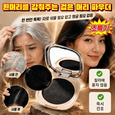 1/1+1 【한 번의 터치】흰머리를 감춰주는 검은 머리 파우더 헤어 커버 섀도우 헤어 흑채 쿠션 정수리 가르마 커버 헤어 커버 쿠션, 4개, 8g, 검은색계열