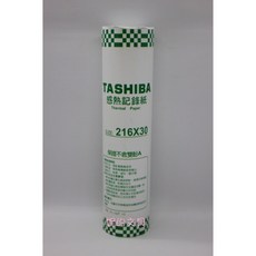 妮的文具 東芝TASHIBA A4傳真紙 感熱紀錄紙 216x30/210x30 足30米, 1個, 足米216x30