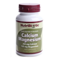NutriBiotic 鈣鎂無麩質補充膠囊, 1個, 100 件