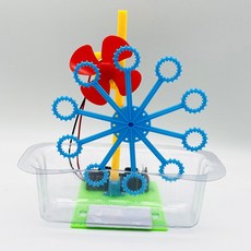 臺灣熱銷 博燃科敎木質益智科敎玩具diy小製作材料包兒童手工模型科學玩具, 手搖泡泡機材料包, 1個