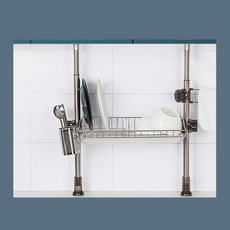 좁은주방 기둥식 미니 그릇 정리대 1단400 자취생 주방선반 식기선반, 식기건조대 400 1단