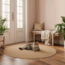 원형 카펫 얼룩방지 미끄럼방지 반려동물 발톱 방지 카펫 - 침실/거실/현관용 카펫