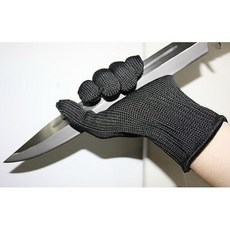 廣隆 刀具訓練五級防割手套 鋼絲尼龍防砍耐磨損, 1個, 黑