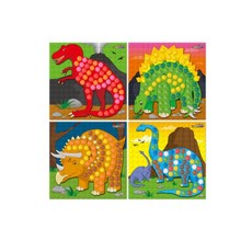 플레이콘 모자이크 보드 만들기 4종 세트 공룡, 4종 공룡, 1세트