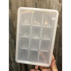 SSOK嬰兒副食品冷凍分裝盒，台灣FDA合法進口，韓國製，寶寶副食品分裝保鮮必備, 1個, 12格-透明