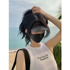 冰絲防曬面罩女夏季防紫外線開車騎行護眼角面罩薄款透氣遮陽臉罩