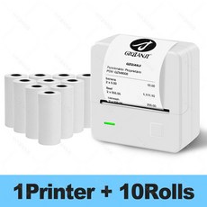 미니 POS 영수증 모바일 프린터 무선 블루투스 휴대용 Loyverse SII 기계 지원, White add 10Rolls