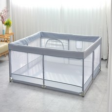 코넘 베이비룸 실내놀이펜스 플레이룸 아기울타리 어린이울타리 키즈놀이방 볼풀장 놀이매트 메쉬, 대형(180x200x65)
