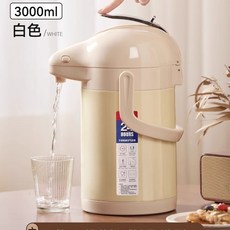 保溫好物 316不鏽鋼氣壓式熱水瓶 一鍵出水 48H保溫 大容量保溫壺 家用熱水壺 保溫水壺 暖水壺 暖壺 熱水瓶, 升級316-白色3000ml雙管+金屬壓, 1個