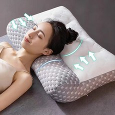 VERVEO목베개 편안한 경추베개, 멜란지화이트, 1개