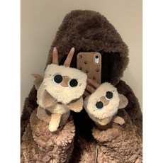 可愛暹羅貓毛絨翻蓋半指手套女冬季加絨加厚保暖騎行防寒學生寫字