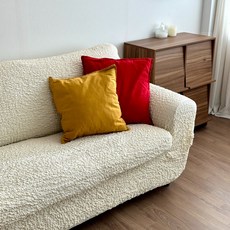 셀링즈 고탄력 쭈글이 쇼파 커버, 아이보리, 1개