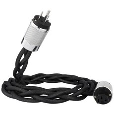 【川木】丹麥發燒級5NOCC單晶銅鍍銀美標電源線 音響HIFI升級 碳纖維屏蔽 純淨音質, W500, 1個, 黑