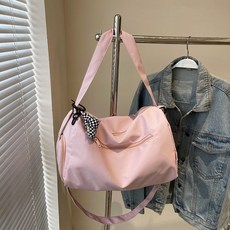 運動包 輕便瑜伽包 短途旅行收納包 獨立鞋袋健身背包, 粉色【干濕分離+扭扭結掛件+防潑水】, 1個