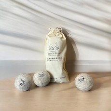 Maison Blanc Eco Wool Dryer Balls XL白寓永續乾燥羊毛球3入組-天然羊毛、節能省時、柔軟衣物, 羊毛天然色, 3個