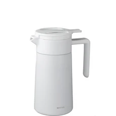 가로 14.5cm 세로 9.5cm 높이 19.1cm 하리오 세라믹 코팅 이중진공 보온보냉 포트, 화이트, 1개, 600ml