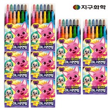 지구화학 핑크퐁 원더스타 미니 색연필, 12색, 10개