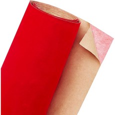 셀프 접착 벨벳 플로킹 원단 쥬얼리 서랍 공예용 40x0.06cm 2m, 레드