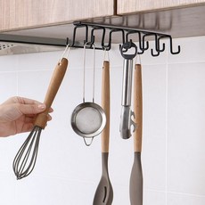 12구 조리도구 걸이 주방 선반 멀티 행거, 화이트