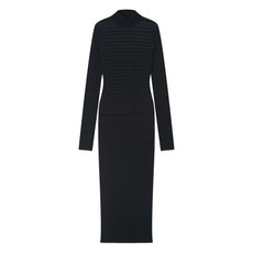 에어론 니트 하이 넥 맥시 드레스