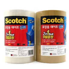 안찢어지는 스카치 포장박스 테이프 3개 테잎 포장테이프 튼튼테잎 이삿짐센터 다용도, 투명