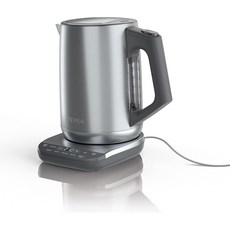 닌자 KT200 정밀 온도 전기 주전자 1500와트 BPA 프리 스테인리스 7컵 용량 고정 설정 실버, Stainless Steel