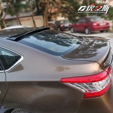 Sentra 尾翼 2012-2019 頂翼 後窗擾流板 碳纖維紋 無損安裝, 1個, 新軒逸頂翼【黑色】-12-19新軒逸,免打孔