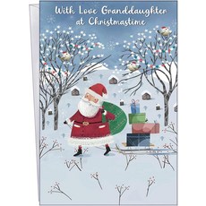 Chuck's Card-O-Rama - 손녀 크리스마스 카드 - 시카고에서 제작 - 대형 카드는 25.4 x 19.7cm(10 x 7.75x2.54cm)까지 열립니다 - 매우