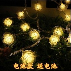 燈串 玫瑰花 暖白 USB 6米40燈 裝飾燈, 玫瑰花,暖白-電池款-5米30燈, 1個