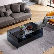 사각 강화유리 거실테이블 1200x550mm 좌식/소파테이블 모던 인테리어, 조립해요., a. 블랙볼 프리미엄플러스 80X40 높이50