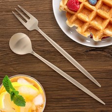 도모아 롱티스푼 각인 놋수저 세트 방짜숟가락 유기수저 티포크 젓가락, 롱티포크, 1개