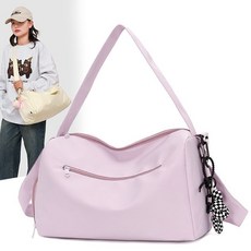 運動輕便瑜伽短途旅行收納游泳健身揹包男女旅遊包女拉桿箱獨立鞋, 淺紫色【乾溼分離無掛件+防潑水】, 1個