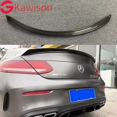 벤츠 C 클래스 W205 스포일러 카본 파이버 리어 트렁크 윙 C200 C250 C300 C180 C350 쿠페 14-년 이후 호환, bright 블랙