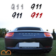 포르쉐 호환 911 레터링 신형 구형 엠블럼, 신형-레드, .