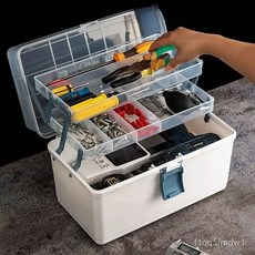 工具箱 多功能五金車載電工多層折疊收納箱三層工具箱工業級家用美術盒厚牢固 TJJE, 1個, 層分格設計*加厚材質*耐用-大號*超能裝