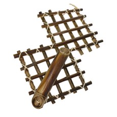 shangren 빈티지 대나무 벽 매달려 꽃병 식물 냄비 홈 식물 홀더, 32x21cm, 설명, 1개