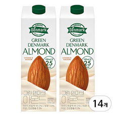 덴마크 그린덴마크 아몬드, 950ml, 14개