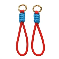 파라코드 꼰 우븐 키 체인 손목 로프 전화 케이스 분실 방지 스트랩 링 생존 도구 배낭 버클 12cm, 16 Color 19
