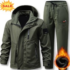 ZAJA 남자 기모 재킷 바지 투피스 봄 가을 겨울 방풍 방수 방한 세트