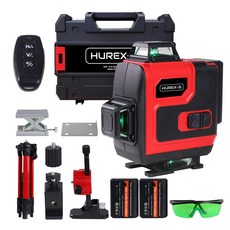 휴렉스S 레드 레이저레벨기 블루투스 리모컨 4D 16라인 수평기 풀세트, 1개