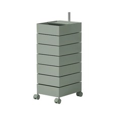 회전서랍 이동식 다용도 미용실 카트 수납장 3단-10단선반, 1x1x1cm, 2.그레이(7단)회전카트