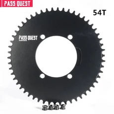 PASS QUEST 라운드/타원형 로드 자전거 크랭크 샤프트 폐쇄 디스크 110BCD 58T R2000 4700 용 좁은 와이드, 03 Round 54T