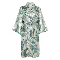 돌시폴리 메탈릭 프린트 미디 가운