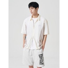 매장정품 에잇세컨즈 8SECONDS 집업 배색 스트링 반소매 셔켓 아이보리 264765EY10 115275