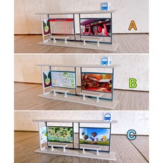 DIY公車站場景模型 塑膠材質 高質感 1:64或1:76比例適用 多款圖案選擇, 1個, ABC款 舊款任選（備註哪一款即可）