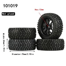 YSIDO 1/12 1/14 버기 타이어 휠 림 HSP 94177 Wltoys 144001 124018 124019 124017 124016 RC 자동차 12mm 육각 4 개, 101019