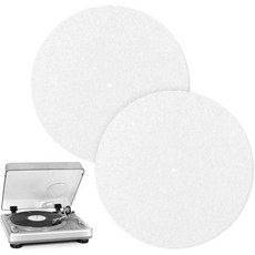 2개 레코드 플레이어 매트 12인치 턴테이블 슬립매트 흰색 펠트 정전기 방지 및 미끄럼 플래터 바이닐 플레이어용