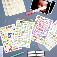 임신주수 스티커팩 앨범꾸미기 임신과정 아기에게 주수스티커